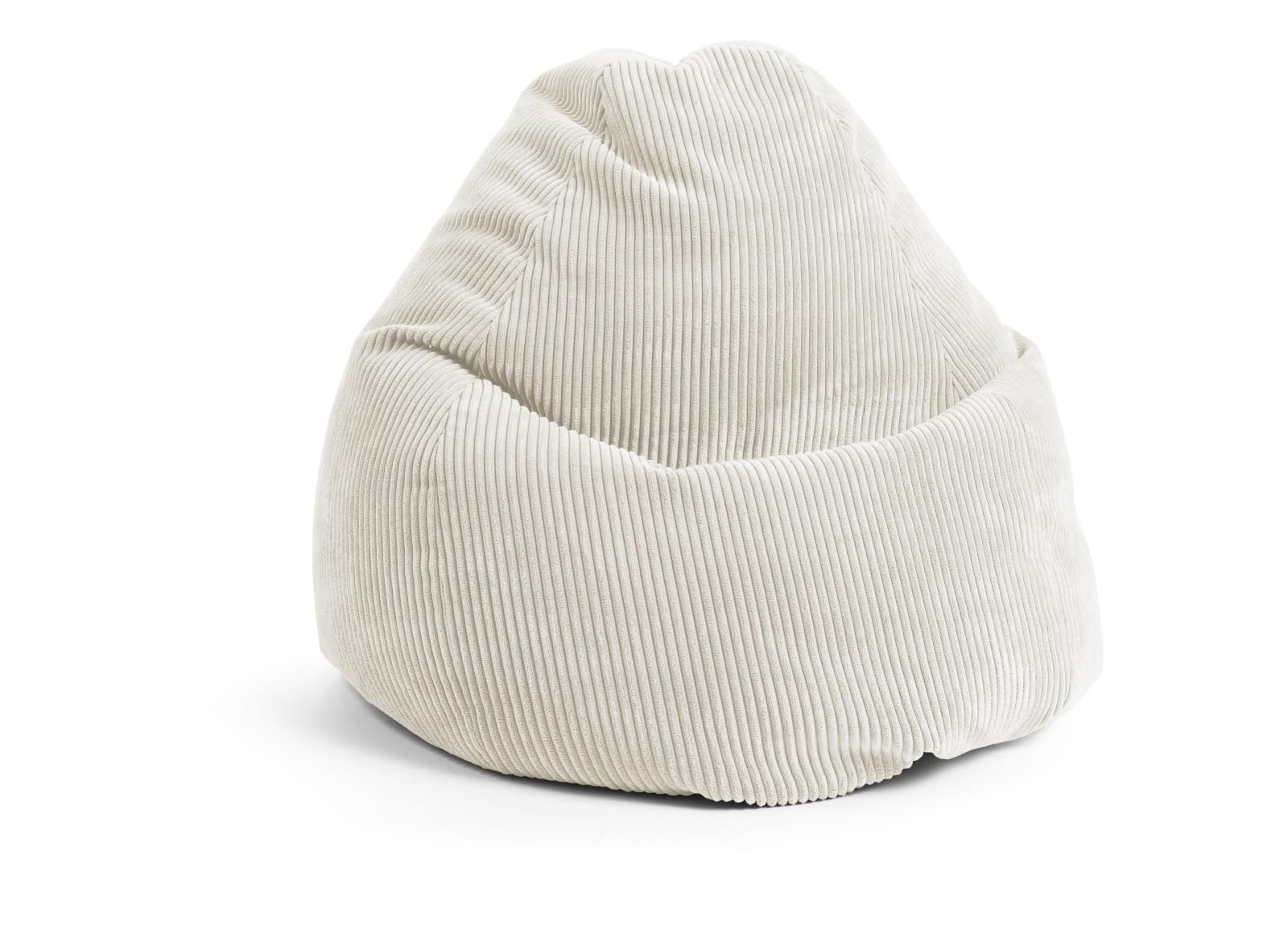 Sitting Point by MAGMA BEANBAG SHARA XXL Sitzsack aus Flauschcord – 80 × 130 cm, beige, waschbare Hülle