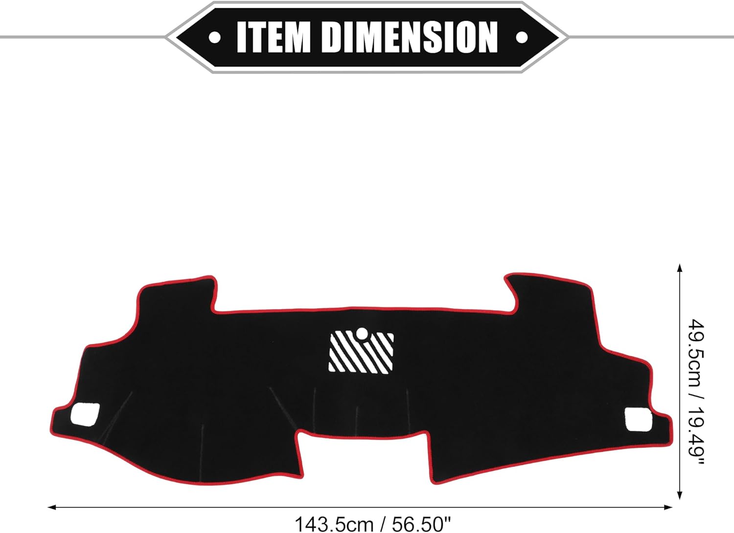 Dashboard Cover Compatible for Toyota Camry 2012-2017, Non-Slip Polyester Black Red Dash Cover Mat Dash Board Protector Cover