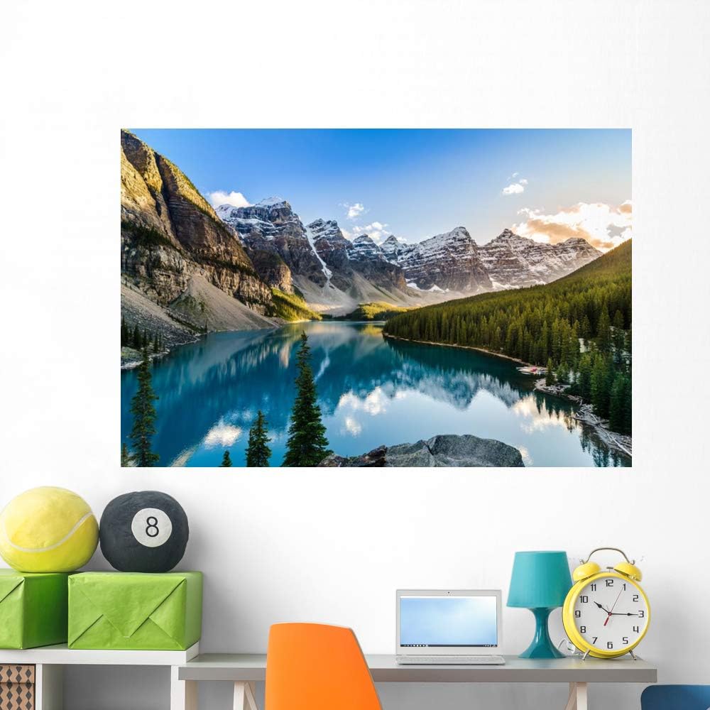 Wallmonkeys Scenic Moraine Lake and Wall Mural Peel and Stick Vinyl Graphic (60 in W x 40 in H) WM525497