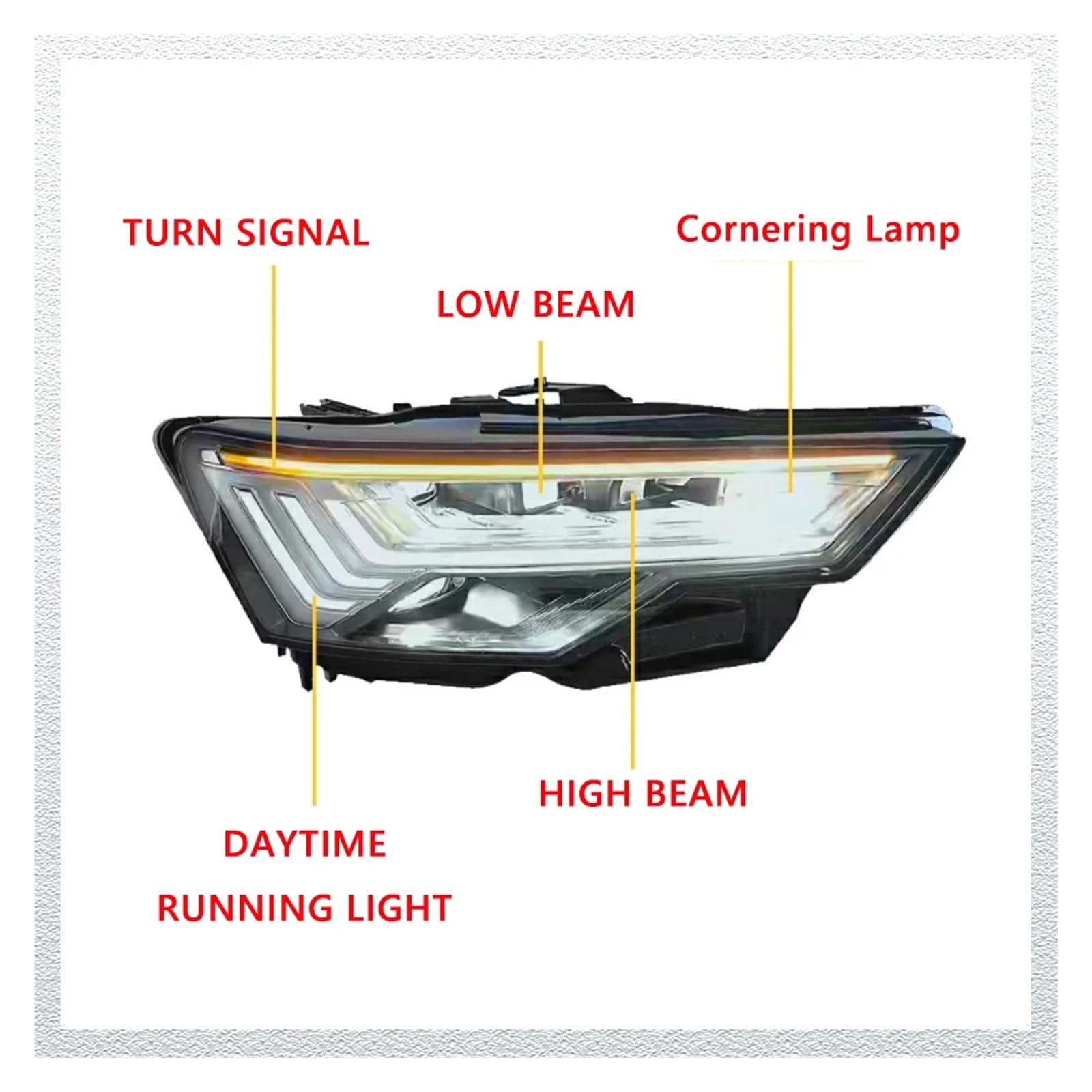 Pasuje do Au//di A6L A6 C8 19-24 wysoki styl Led DRL reflektor samochodowy montaż sygnału akcesoria samochodowe zmodyfikowana lampa stylizacja reflektory LED