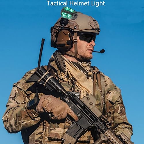 Miniatura 5 de Phoking Luz táctica para casco de supervivencia luz de identificación militar luz IR y LED visible casco estroboscópico militar IFF para deportes al