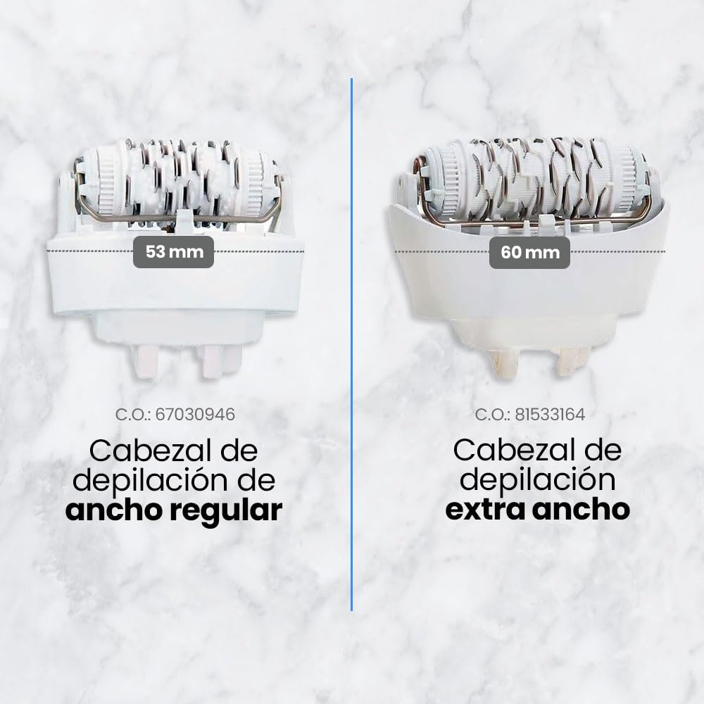 Anakel Home Repuesto Cabezal Depilación 67030946 Compatible con Braun Silkepil 7 Xpressive Pro y Compatible con Braun Silk Epil 5, Color Blanco | Cabezal depilador de acero inoxidable | modelos 5180-5780 7180-7891 | impermeable