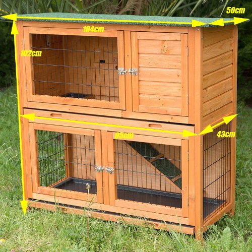 COZ Topnotch 2Tier Outdoor Wooden Rabbit Hutch Or Guinea, 42 OFF