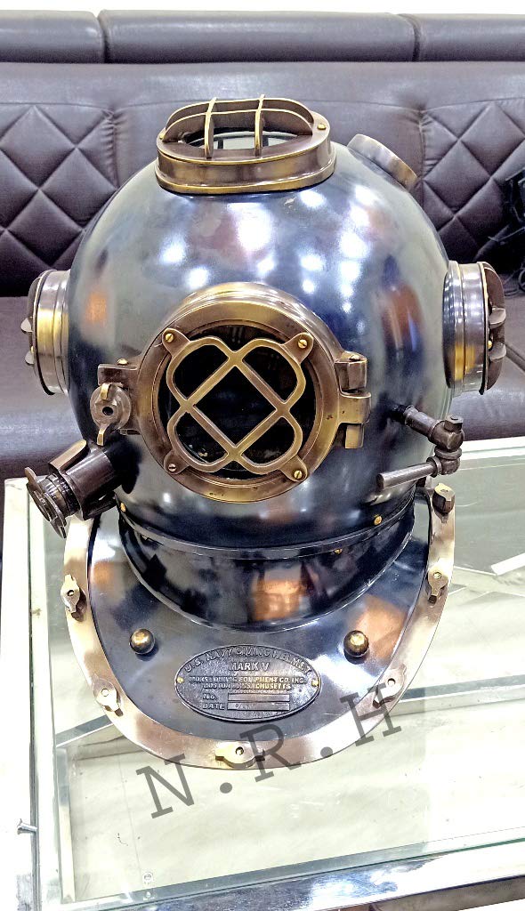 Casco de Buceo con Acabado Antiguo, diseño de Mark V de la Marina de EE. UU