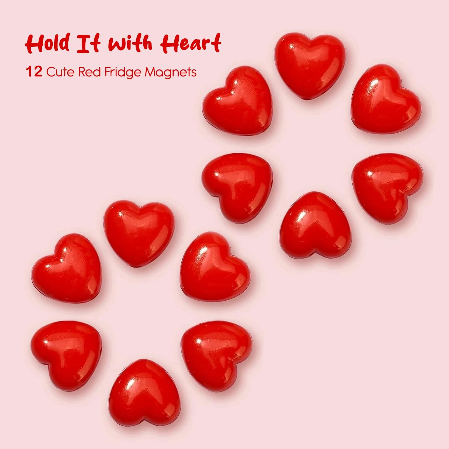 Nostrae by Ekhasa Red Heart Cute Fridge Magnets Set of 12 | Fridge Magnet Refrigerator Stylish | Kitchen Fridge Decoration Items | Mini Gifts