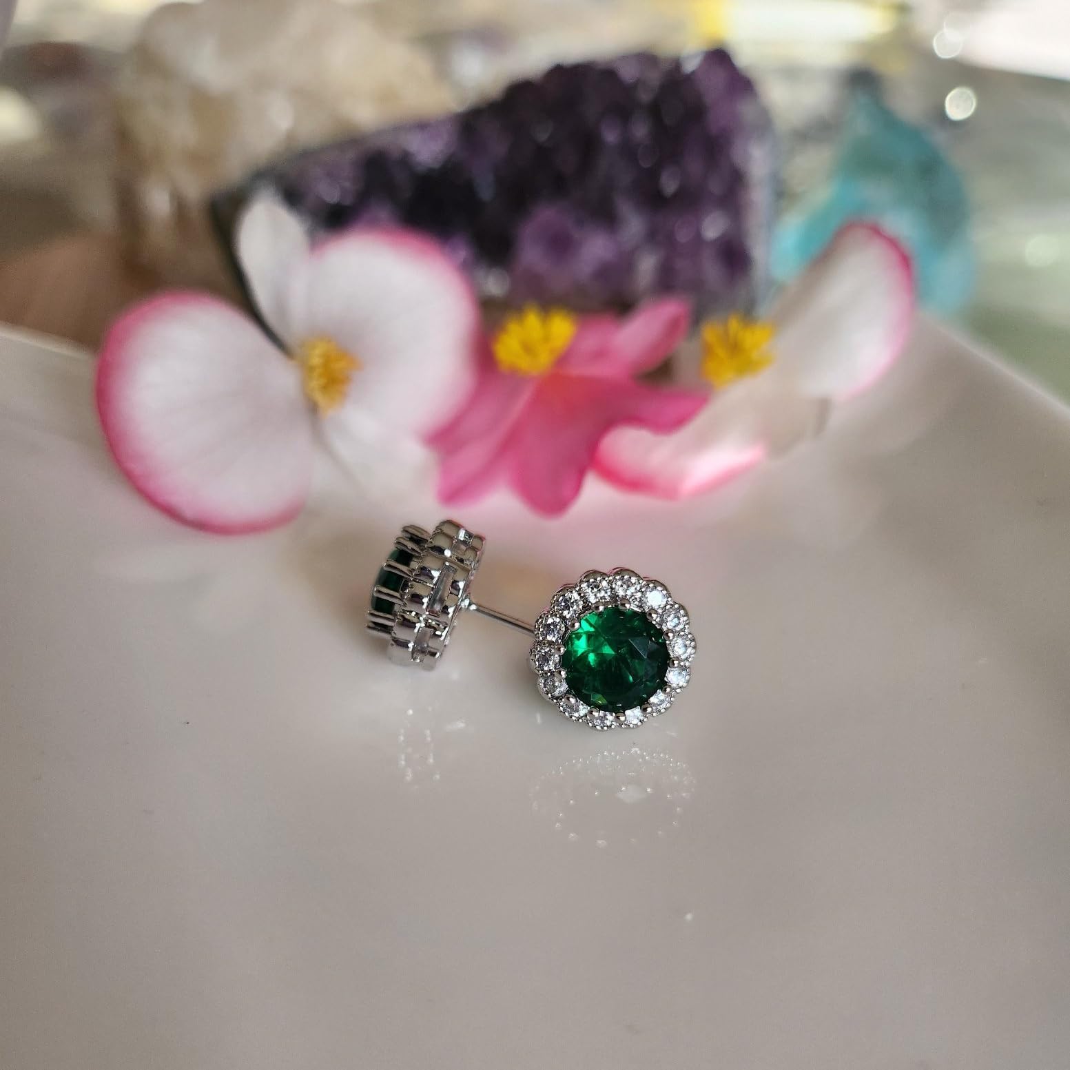Crystalline Azuria Schmuck-Set für Damen Hochzeit Schmuck-Set mit Halskette und Ohrringe für Braut Zirkonia Kristalle Brautjungfer Kostüm Schmuck