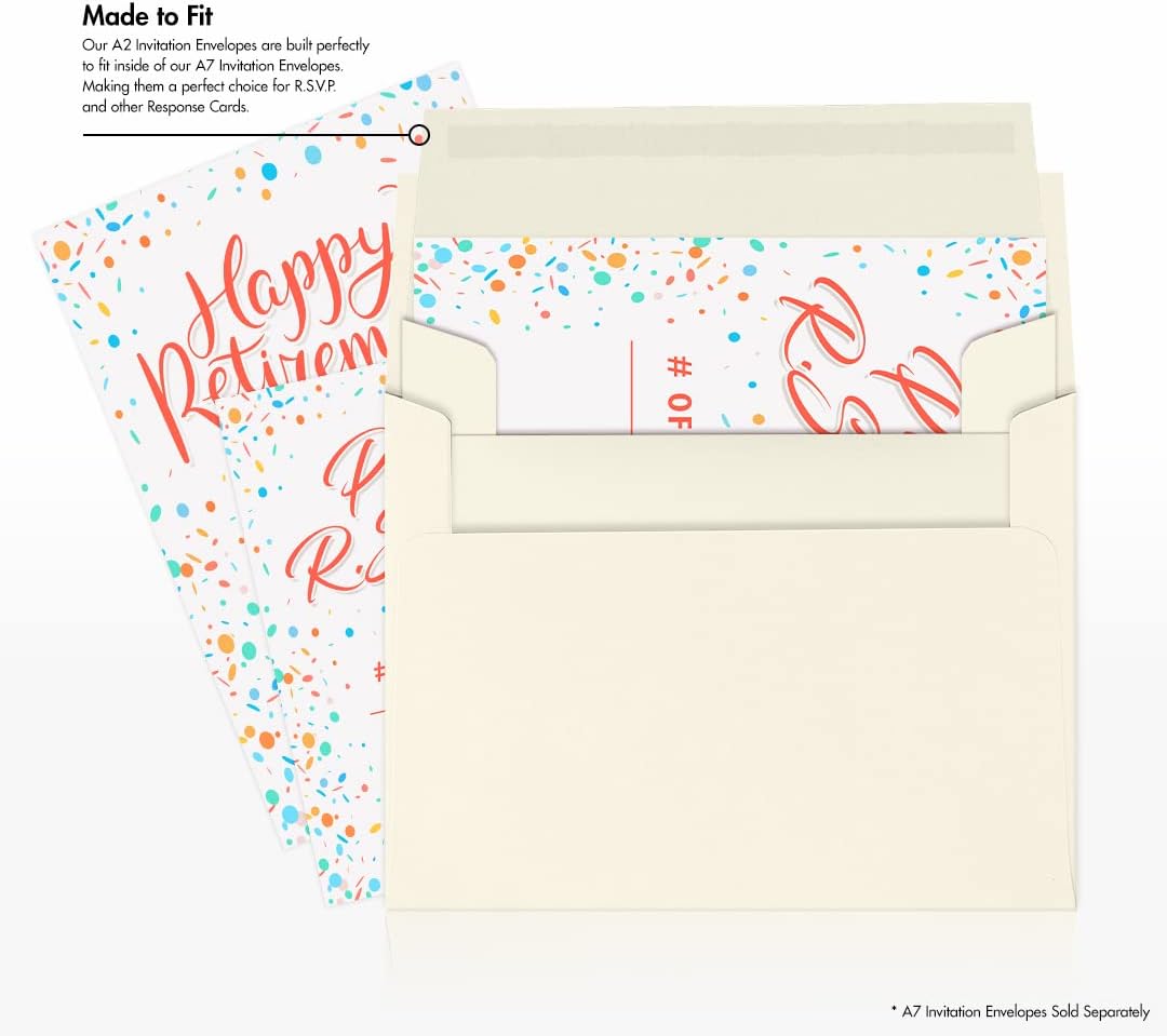 LUXPaper A2 Classic Linen Invitation Envelopes | 4 3/8" x 5 3/4" | Natural White | 70lb. Text | 50 Qty - Image 8