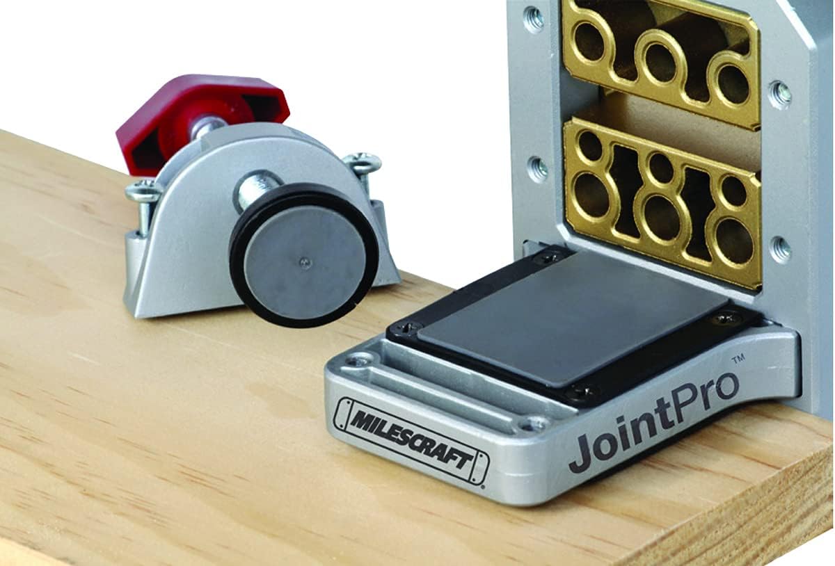 Milescraft 1311 Joint Pro Professional, Self-Clamping All Steel Doweling Jig - Professional Quality - Includes 4 Guide Bushings for 1/4 in., 5/16 in. and 3/8 in. Dowels - - 