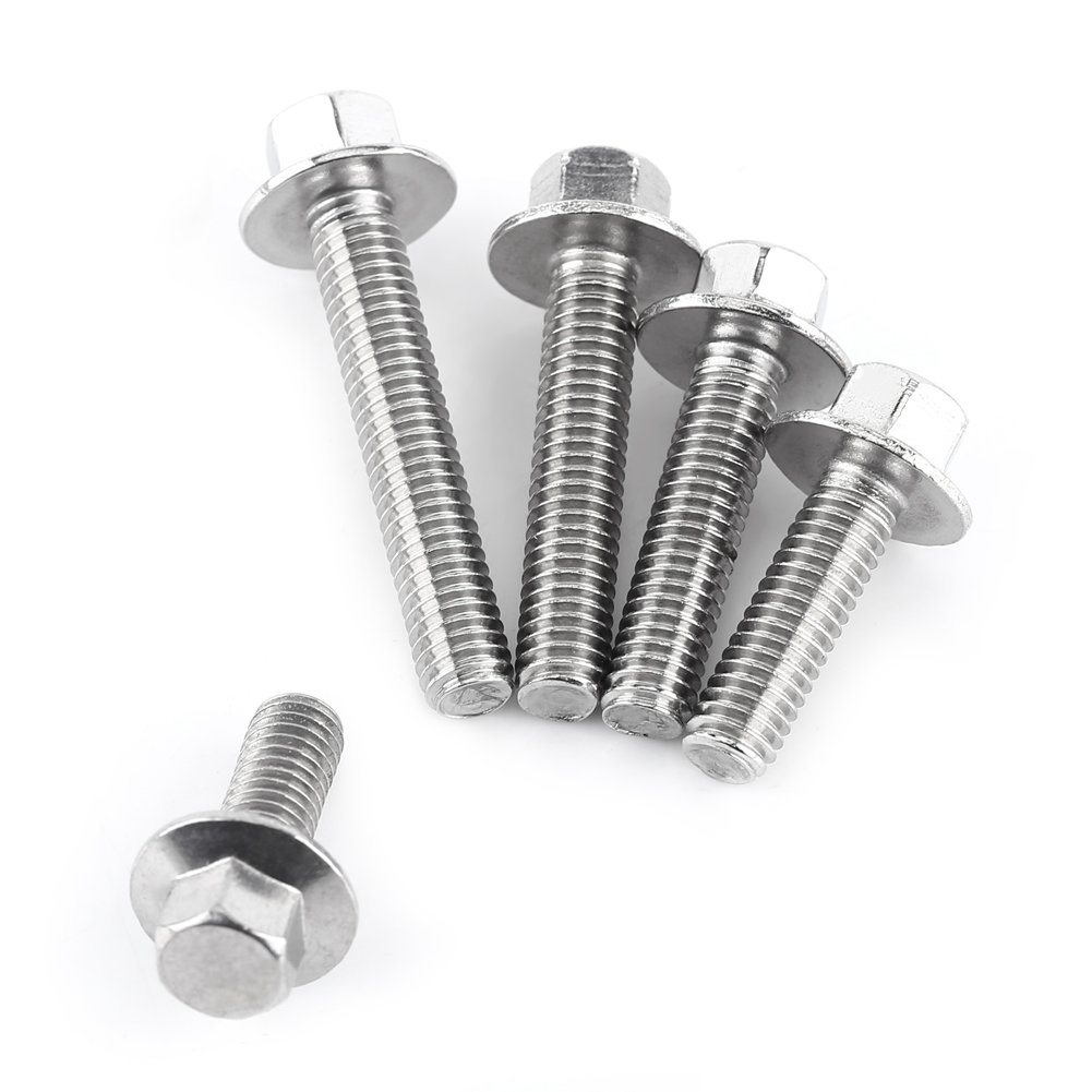 10pz M6 Acciaio Inossidabile SS304 Viti Flangiate Esagonali Fissaggio Bulloni a Testa con Rondella
