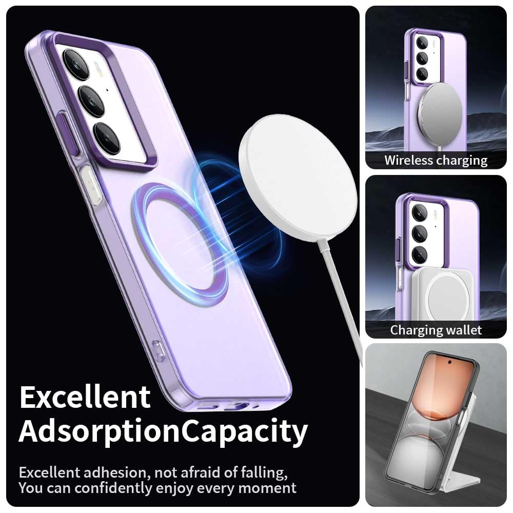 HAOYE Cover per Realme 14X 5G, Portafoglio Custodia in TPU e Pelle con Slot Carte/Blocco RFID/Chiusura Magnetica/Funzione Stand - Viola