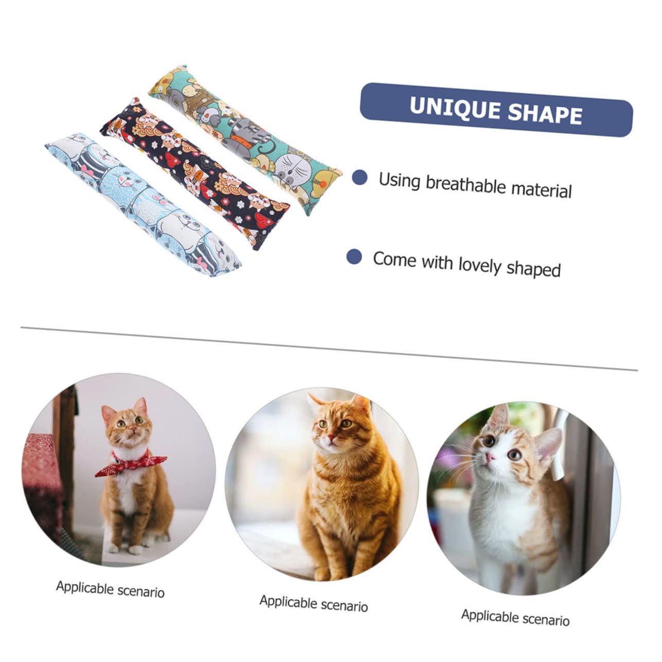 DOITOOL Lot de 2 Coussins pour Chat Dintérieur Jouet à Mâcher Remplissage 6 Pièces