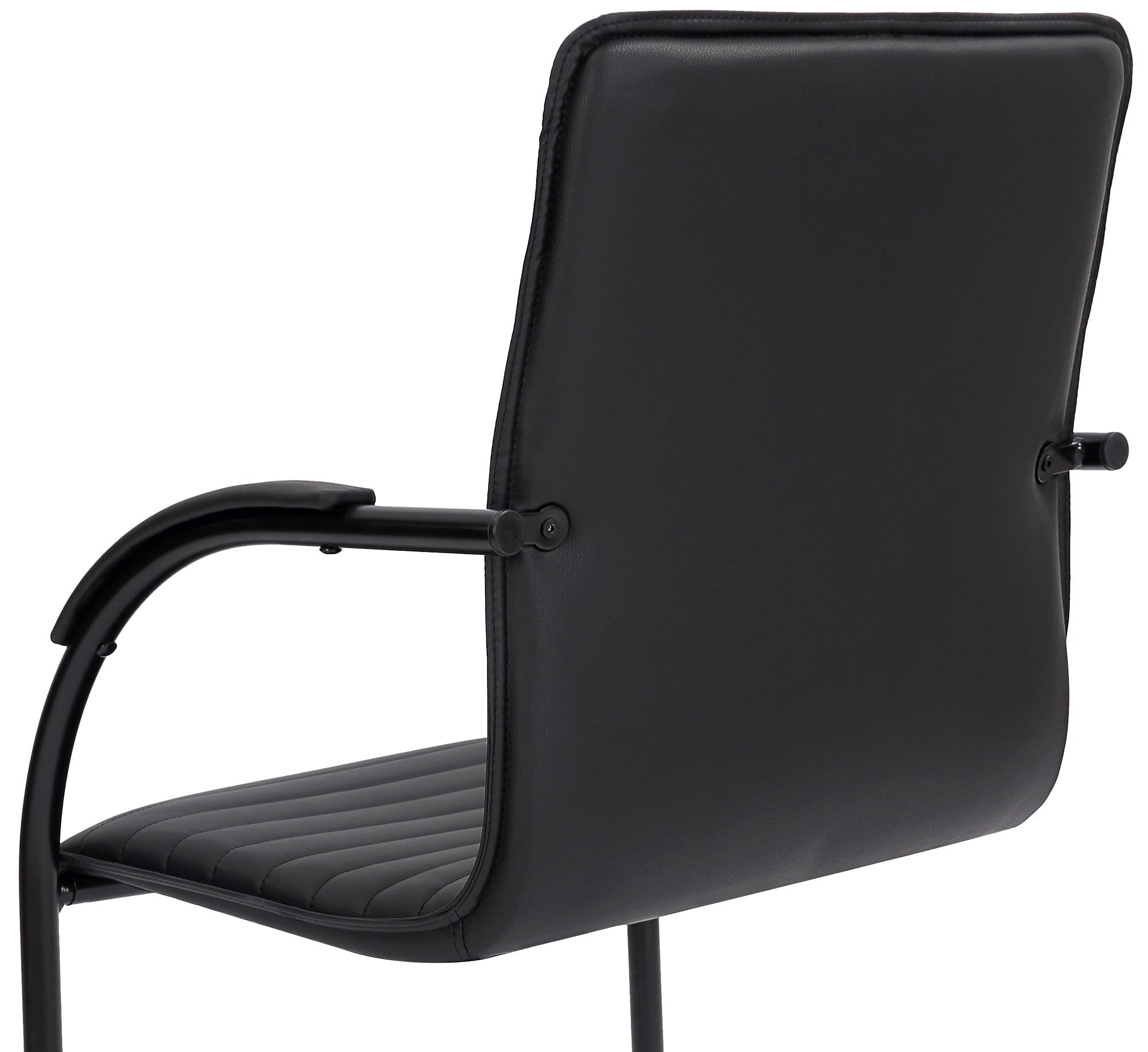 CLP Lot de 2 chaises visiteurs Tira en Similicuir I Chaises à piètement Luge avec Assise rembourrée, Couleur:Noir/Noir