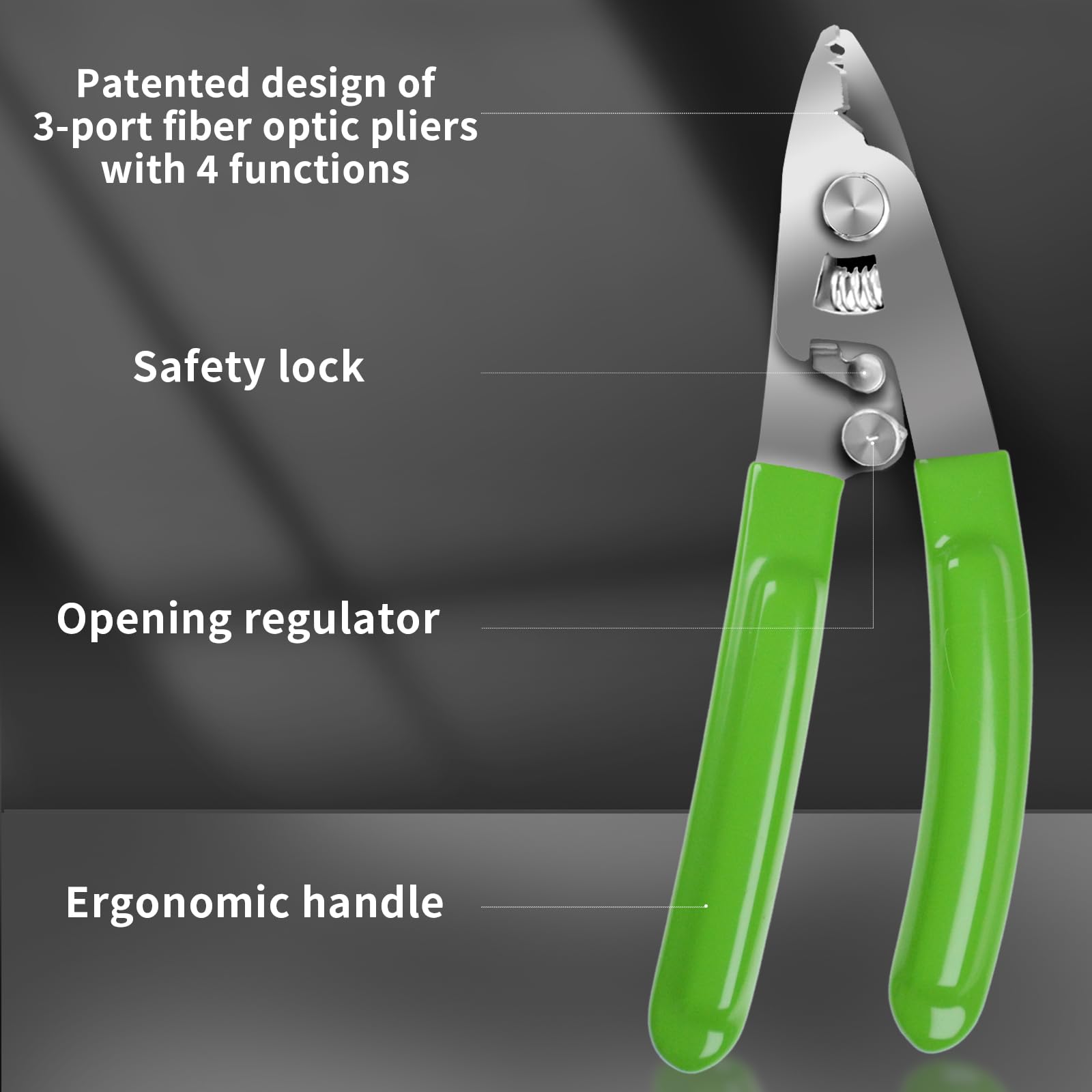 Elfcam® - 4 Cuts in 1, Stripping Pliers and Kevlar Scissors for Fiber Optic FTTH Professional Tool for Technicians - Image 4