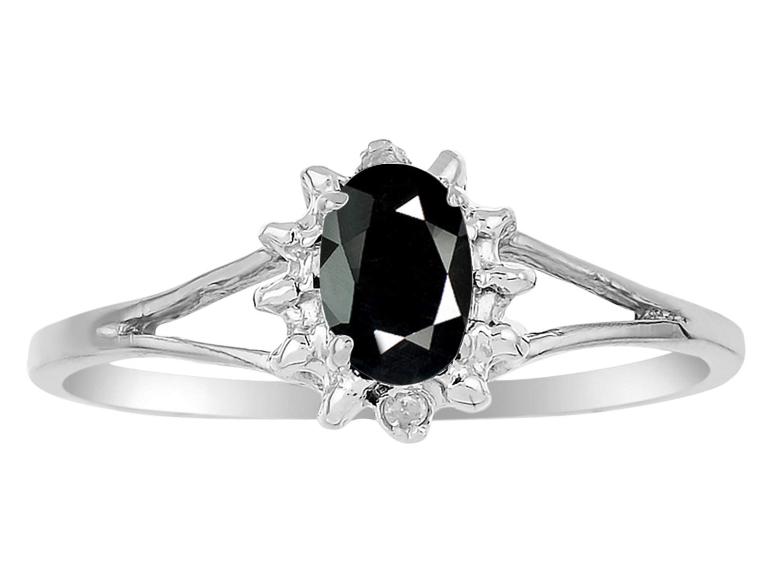 Nero onice e diamanti ciondolo, orecchini e anello set in argento Sterling .925 con catena e confezione regalo