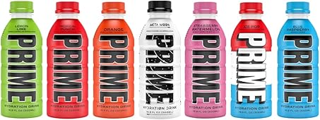 Prime Hydration Sports Drink Variety Pack - Energy Drink, Electrolyte Beverage - Meta Moon, Lemon Lime, Tropical Punch, Blue Raspberry, Orange, Grape & Ice Pop - 16.9 Fl Oz (7 Pack)