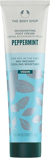 The Body Shop Peppermint Intensive Cooling Foot Rescue Cream, 100ml - Rehydrates dry heels & combat odour