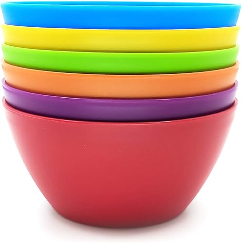 Miniatura 5 de KOXIN-KARLU Tazones de plástico de 28 onzas para cereales o ensalada, juego de 12 en 6 colores surtidos