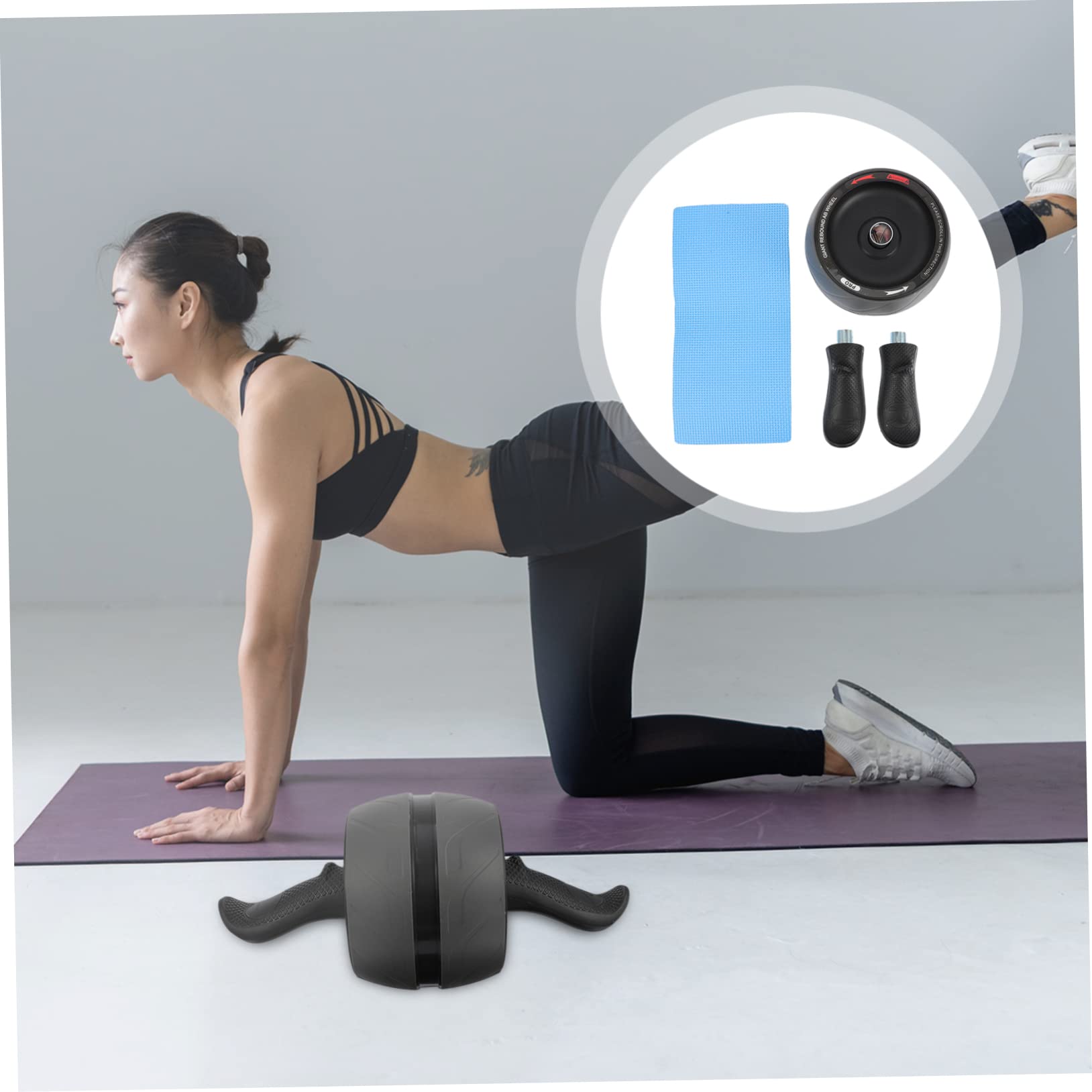 Abaodam Ruota Addominali Fitness Abs con Rimbalzo Automatico Attrezzo per Esercizi Addominali Casa per e Potenziamento Muscolare con Antiscivolo e Ruota