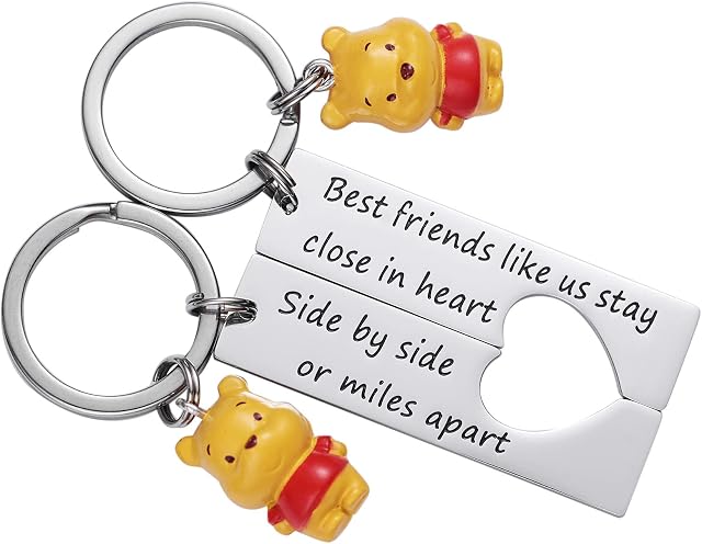 Tawdull Winnie the PoohKeyring Friend Gifts Teen Girls Gift Pooh Bear Keyrings 2