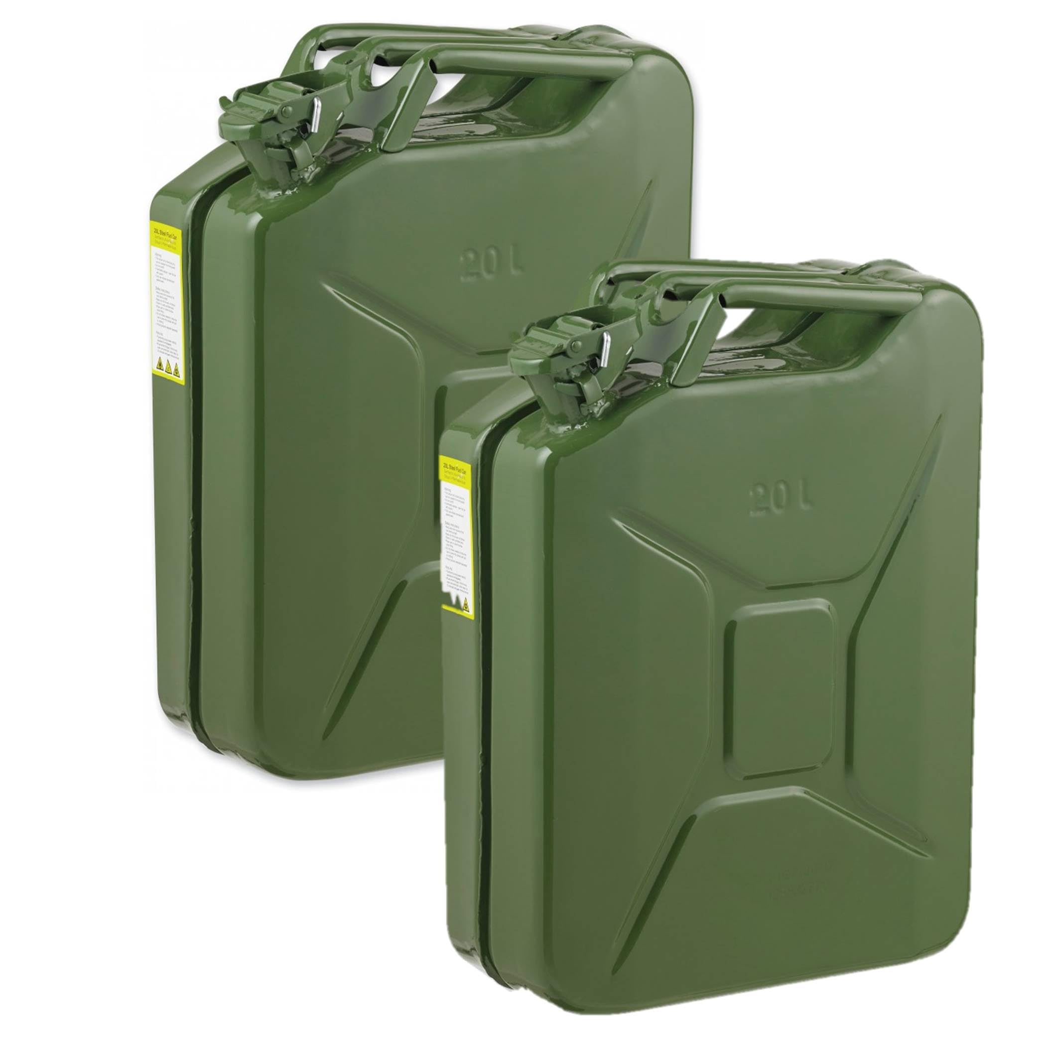Pdl Green – Pegdev - 20L Heavy Duty Jerry Cans - Un Certified Portable Fuel Container For Safe Transportation Pack Of 2