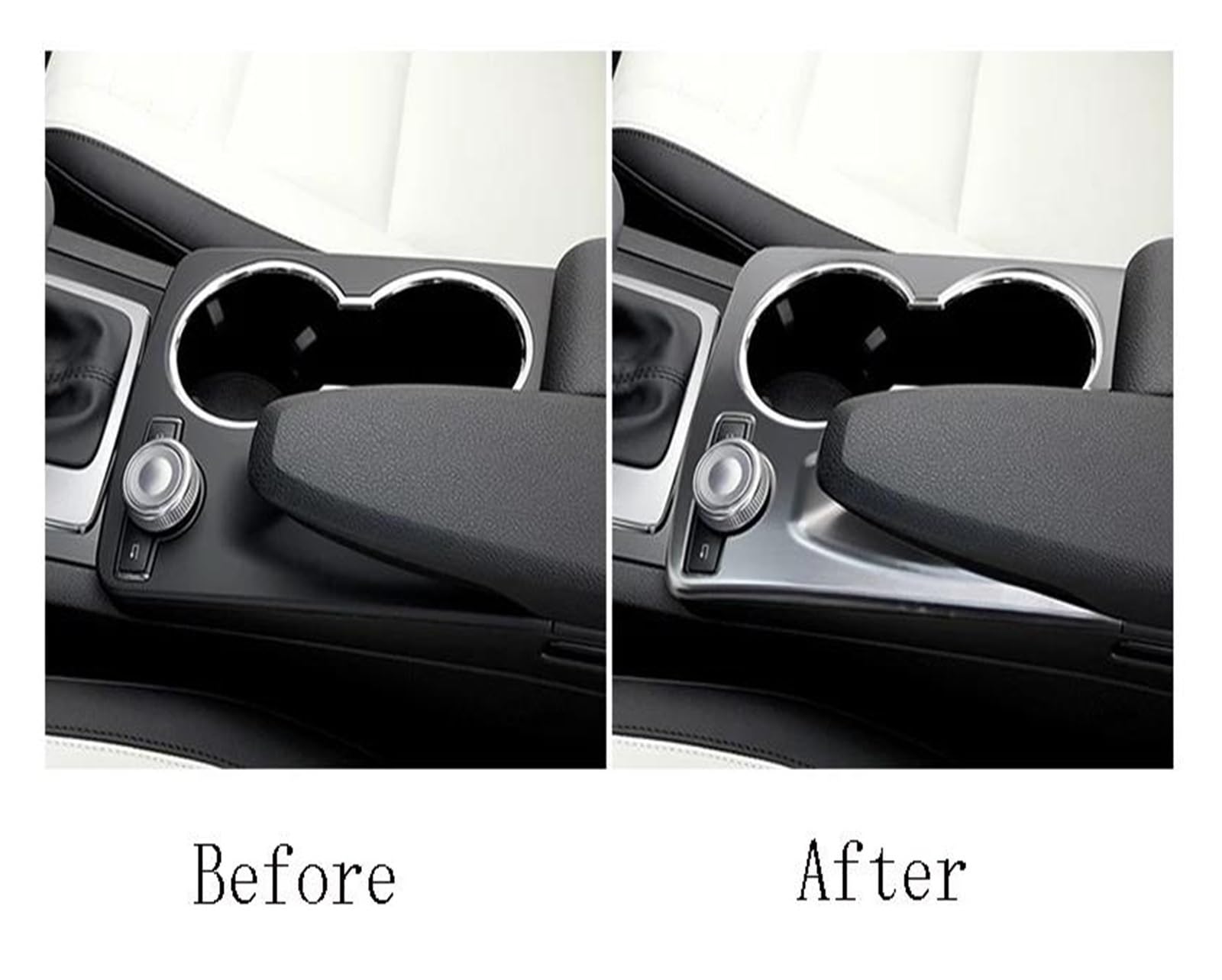 Kratzfeste Armaturenbrettverkleidung Auto Styling Center Konsole Handauflage Wasser Tasse Halter Abdeckung Trim Für GLK X204 Auto Zubehör(Silber)