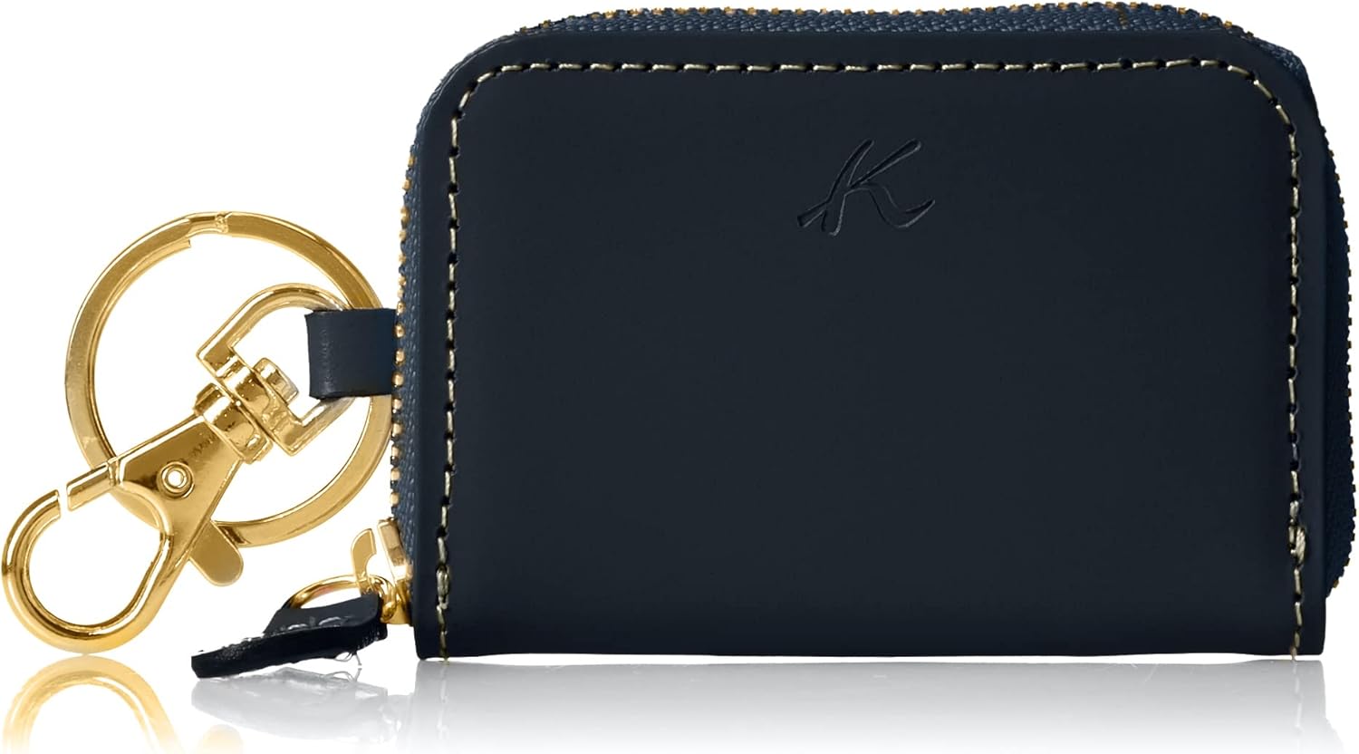 Kitamura NH0762 Smart Key Case, Dark Blue/White Stitching [Navy