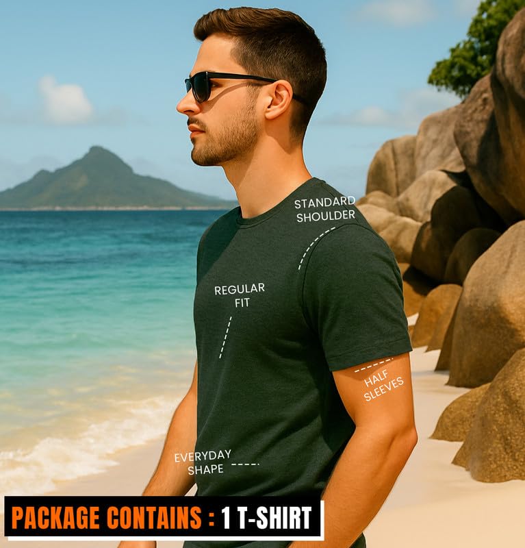 Image of Sleepynuts Men's Regular Fit Round Neck Half Sleeves Solid Casual Wear T-Shirt