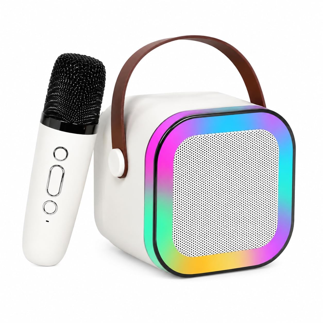 Wireless Karaoke Microphone & Bluetooth Speaker Combo with RGB LED Lights | Portable Music System for Home & Party-image-26