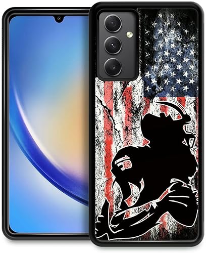 DJSOK Funda compatible con Samsung Galaxy A54 5G, diseño de patrón de lujo de bandera de fútbol americano para hombres, niños y niñas, doble capa, a