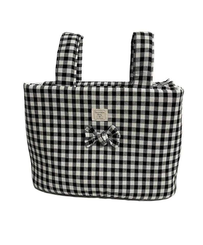 Bolso carro bebe vichy negro grande