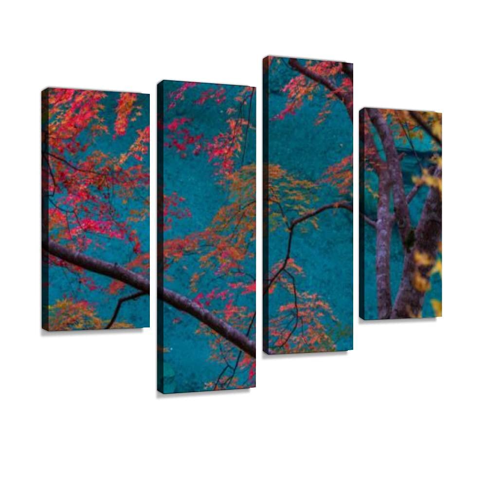 Canvas Print Artwork Japan shikoku tokushima miyoshi view Wall Art Pictures Framed Digital Print Abstract Painting Room Home Office Decor Ready to Hang - 4 Panel