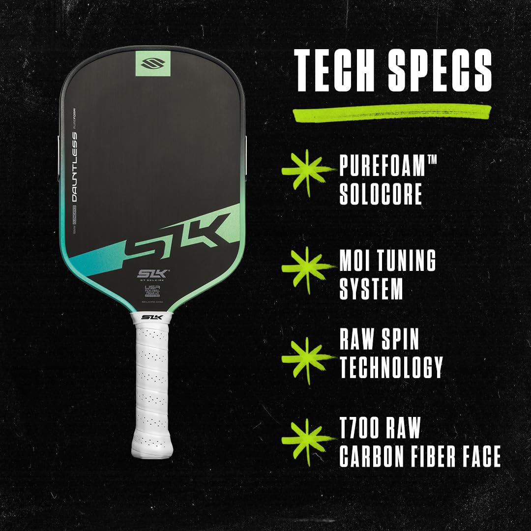 Selkirk Sport SLK Dauntless Pickleball Paddle | T700 Raw Carbon Fiber Pickleball Paddles | High Spin & Control con PureFoam Core