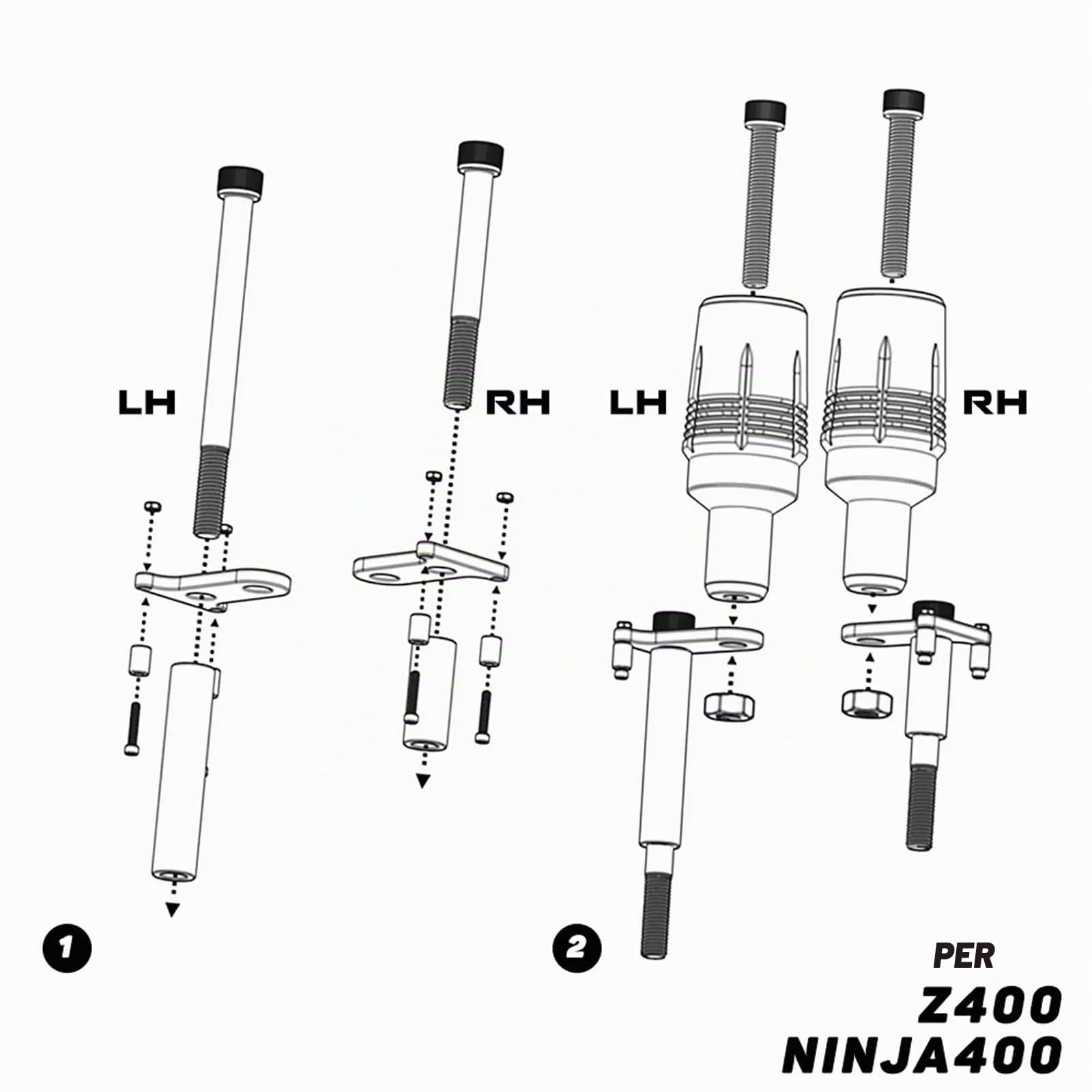 Per NINJA400 Z400 2018-2024 z400 Accessori Moto Tamponi Paratelaio