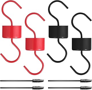4pcs Ant Moat for Hummingbird Feeders, Large Metal Moat Ant Moat Guard for Hummingbird Feeders Accessory ant Moat Hook with 4pcs Cleaning Brushes (Red,Black)