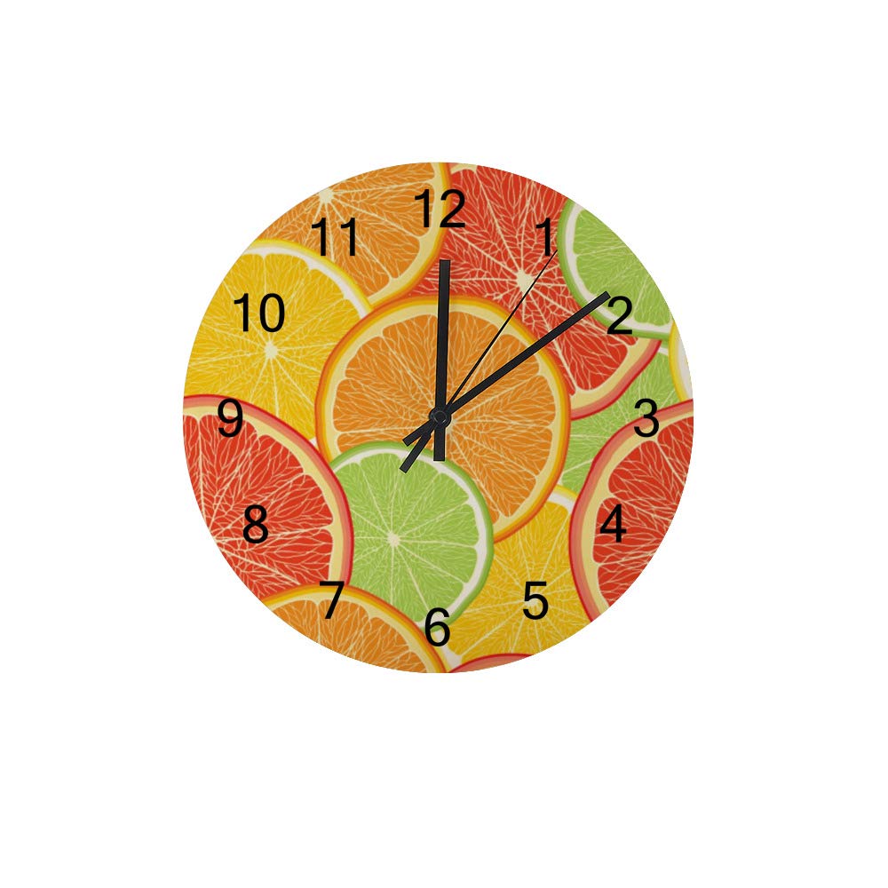 Horloge murale de décoration pour salon et chambre au motif pamplemousse