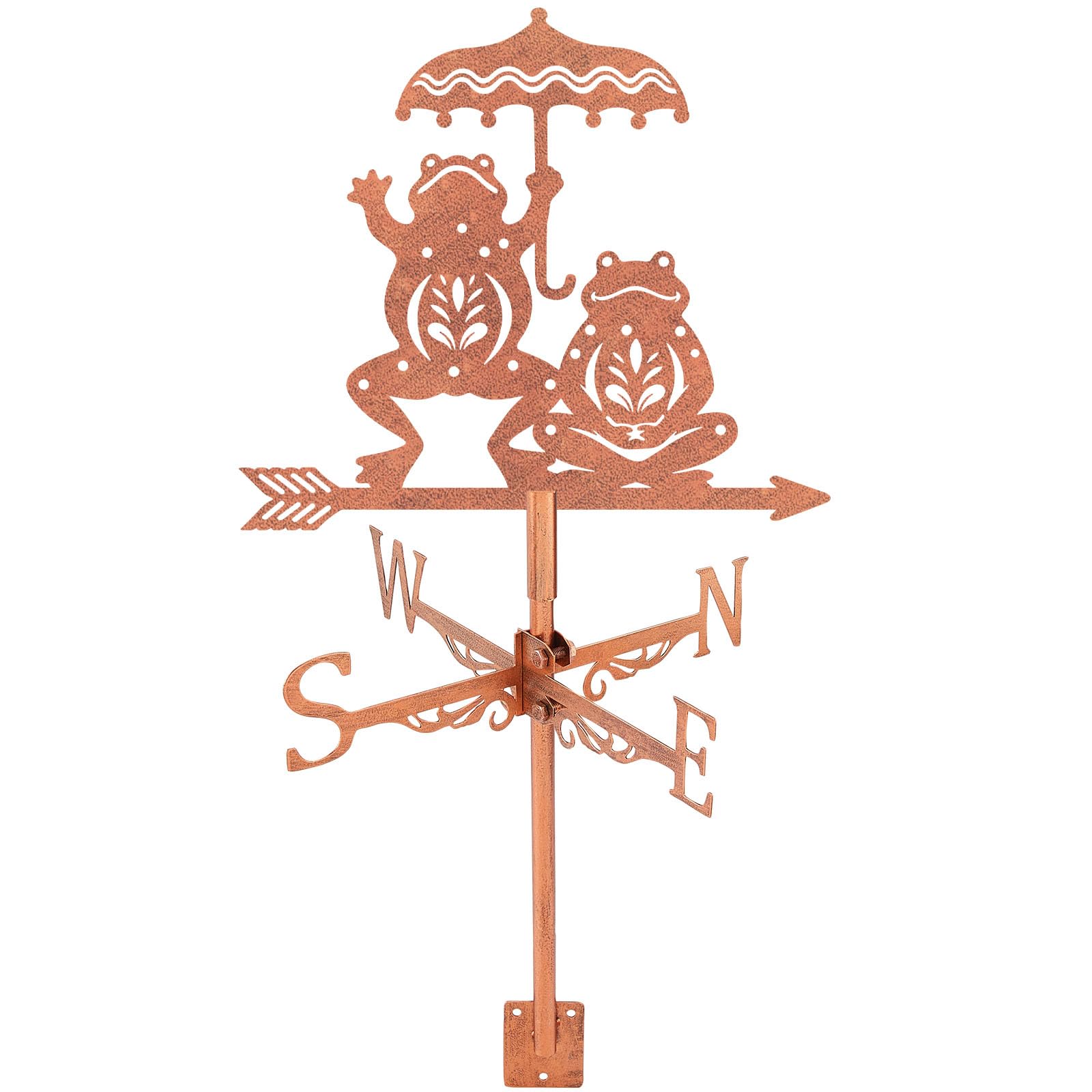 SUPERDANT Frog With Umbrella Weather Vane Animal Weathervanes Direction Indicator Measuring Instrument Roof Installation Weathervane for Outdoor Garden Farm Backyard Gazebo Barn Decoration Red Copper