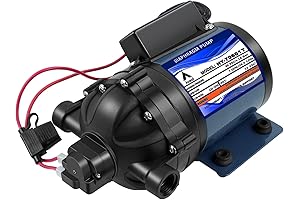 12V Water Pump, 7GPM 60 PSI Water Diaphragm Pump with 1/2" FNPT, HY-70601T