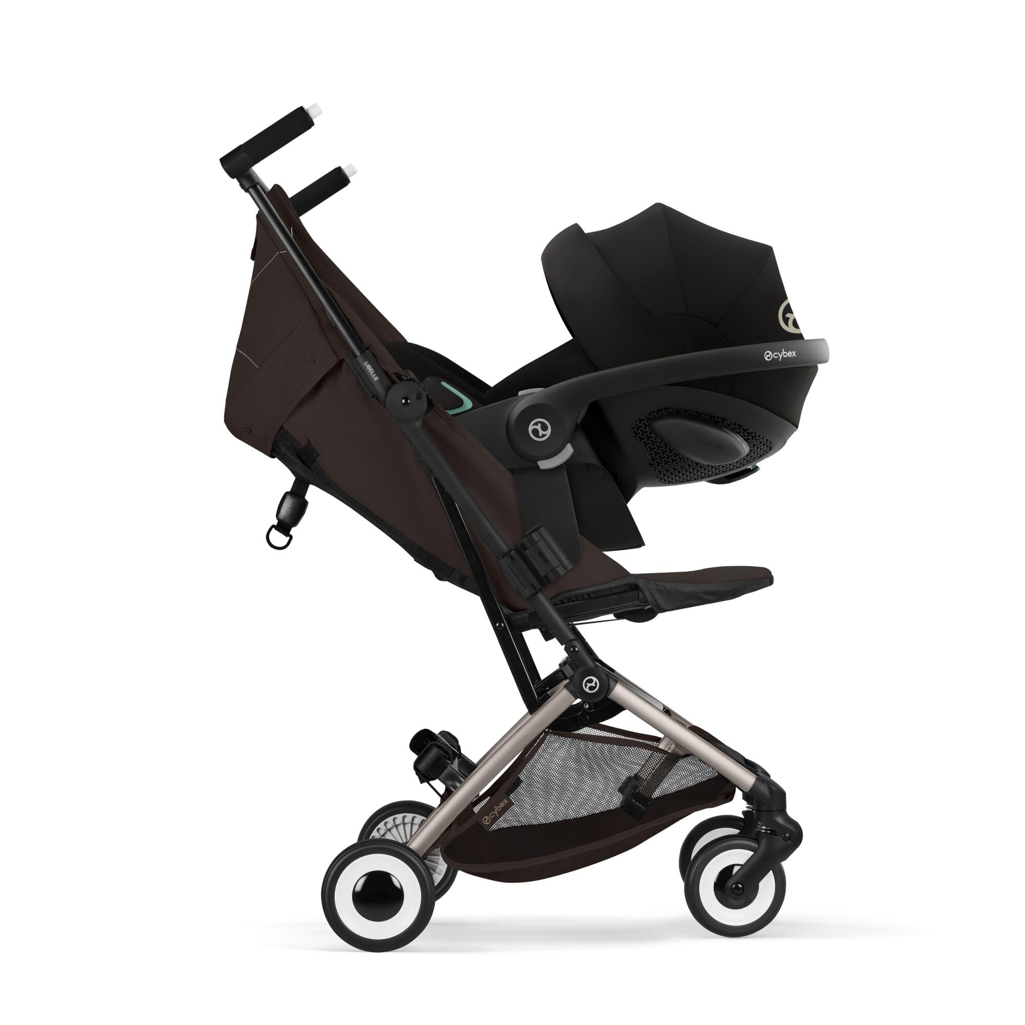 CYBEX Gold Wózek dziecięcy LIBELLE w rozmiarze pasującym do bagażu podręcznego, Od ok. 6 miesięcy do ok. 4 lat (maks. 22 kg), Ultralekki (tylko 6 kg), Jednoręczny system pasów, Chocolate Brown