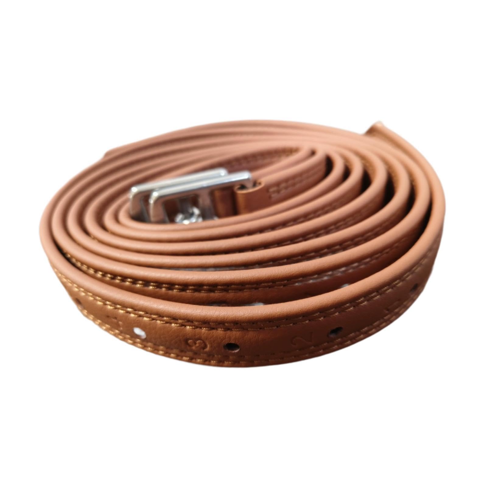 rockible 2 Pieces Stirrup Leathers, Horse Riding Equipment, Accessories 55.12inch Length with Stainless Steel Buckles, Equestrian Gear, Brown