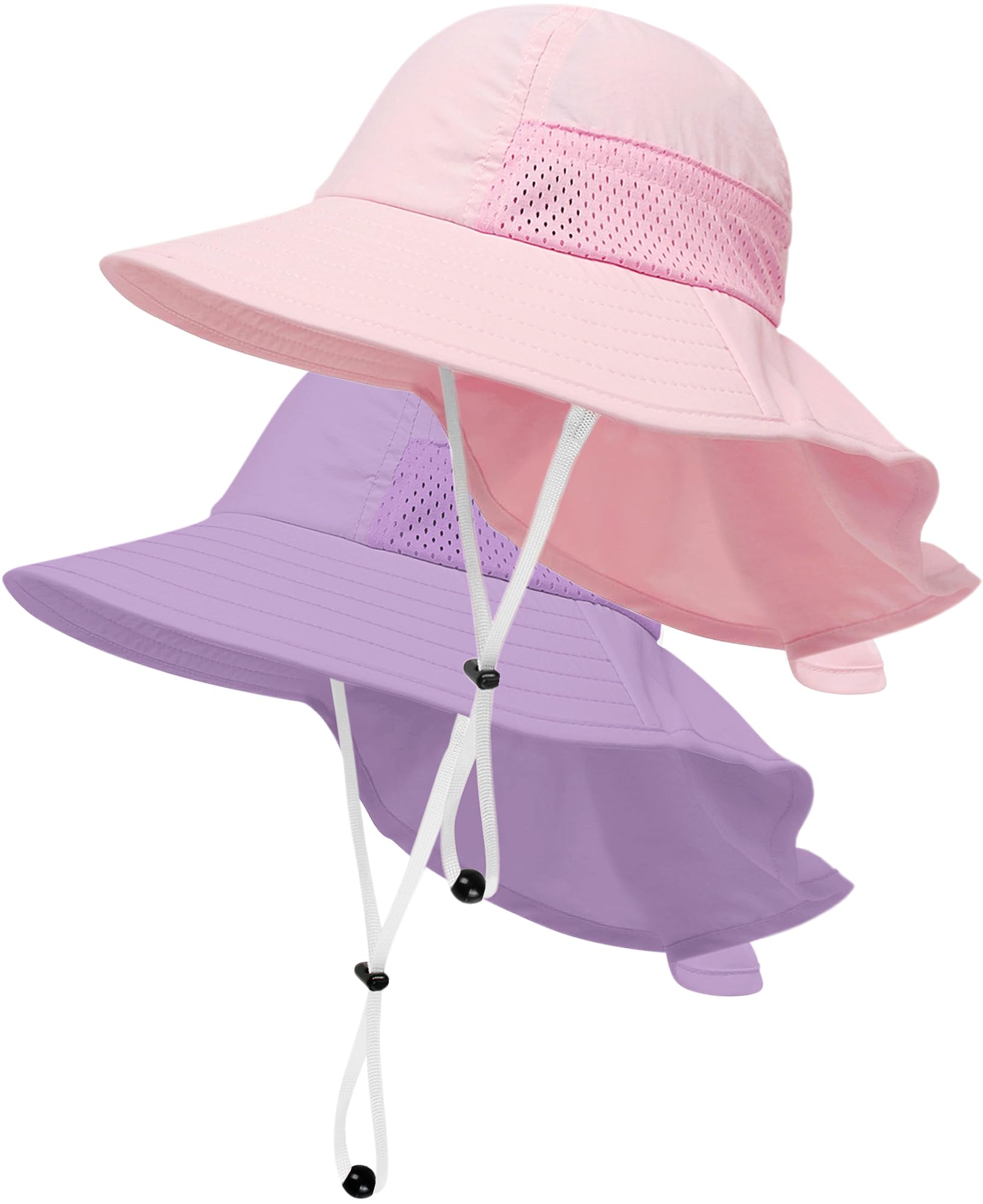 Toddler Baby Sun Hat Kids Summer Beach Essentials Adjustable Beach Hats with Bucket Wide Brim for Boys Girls Age 0-14 Years