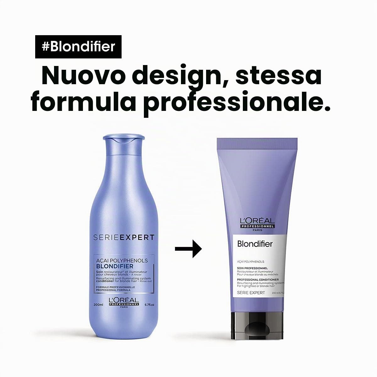 L'Oréal Professionnel Paris | Balsamo professionale per capelli biondi Blondifier Serie Expert, Formula ricostituente e illuminante, 200 ml