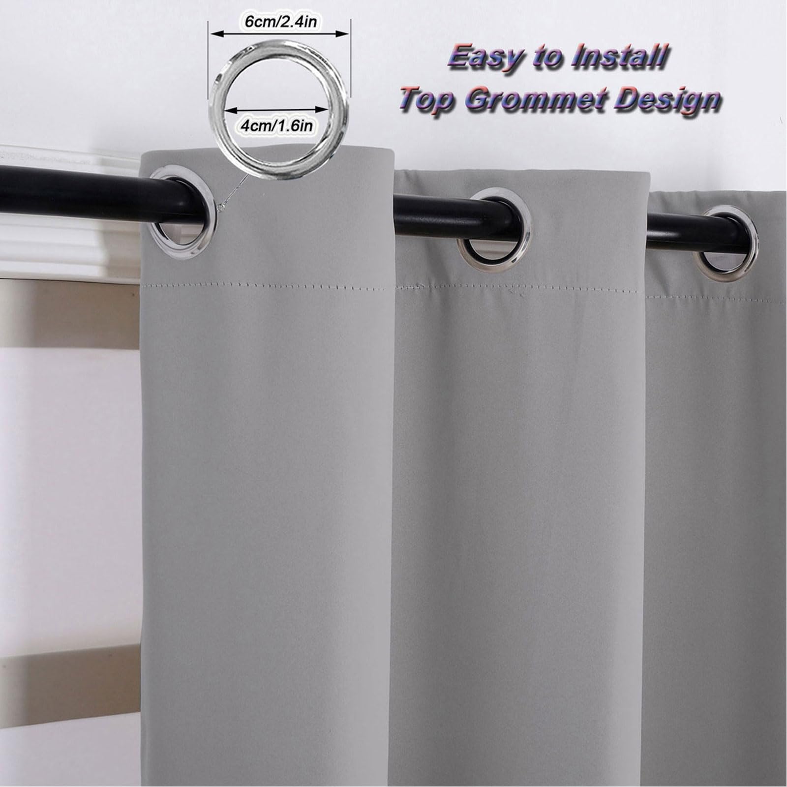 Tende da Esterno Impermeabili e Resistenti alle Intemperie, Tende Oscuranti per Interni ed Esterni, Tende Esterne Anti-Sole con Occhiello, 1 Pannello, Grigio chiaro, L305cm xA213cm