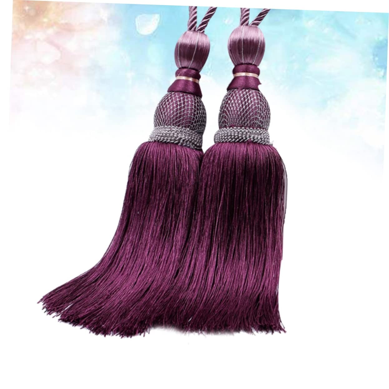 Embrasses de Rideaux, Supports de Rideaux, Lot de 2, Pompons de Rideaux, Cordons de Fixation pour Rideaux, Sangles de Pompons, Accessoires pour Rideaux, Sangles de Rideaux (comme illustré)