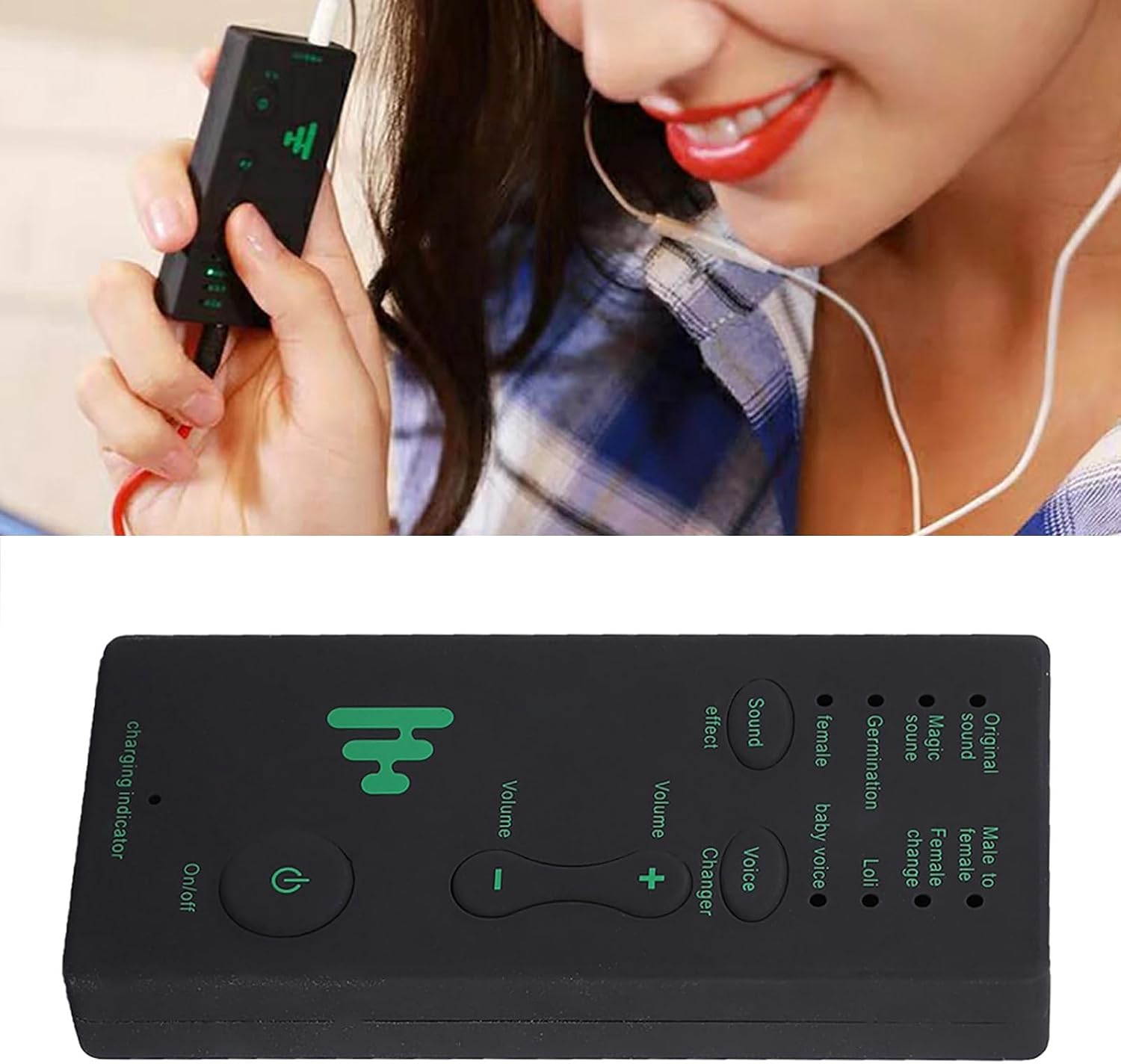 Portable Voice Changer, Voice Disguiser, Halloween Face Mini Voices Changers Phone Sound Card for Mobile Phone PC