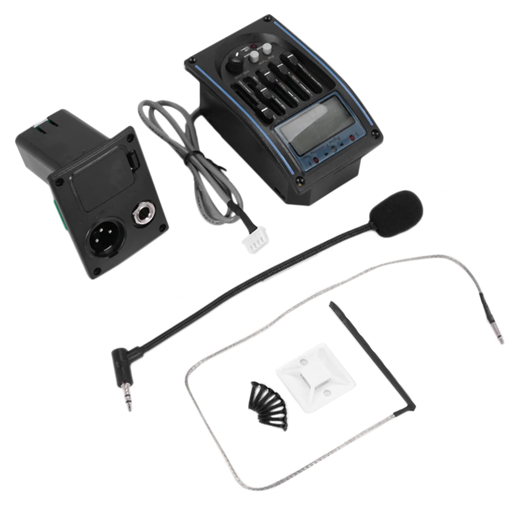 Basage 5 Acoustic Guitar Strips EQ Preamp LCD Tuner with LC-5 Pickup