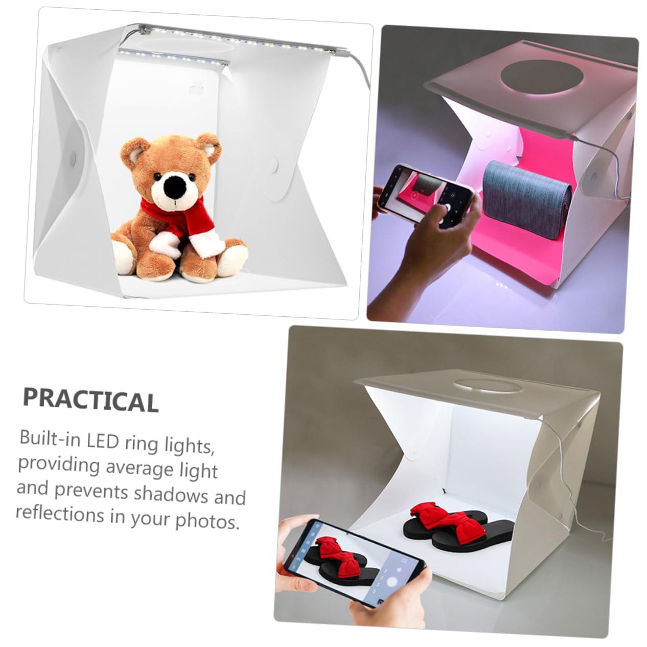 OSALADI 1 Petite Boîte de Photo Tente Lumineuse USB Portable 40 Cm LED pour Photographie de Produits E-Commerce