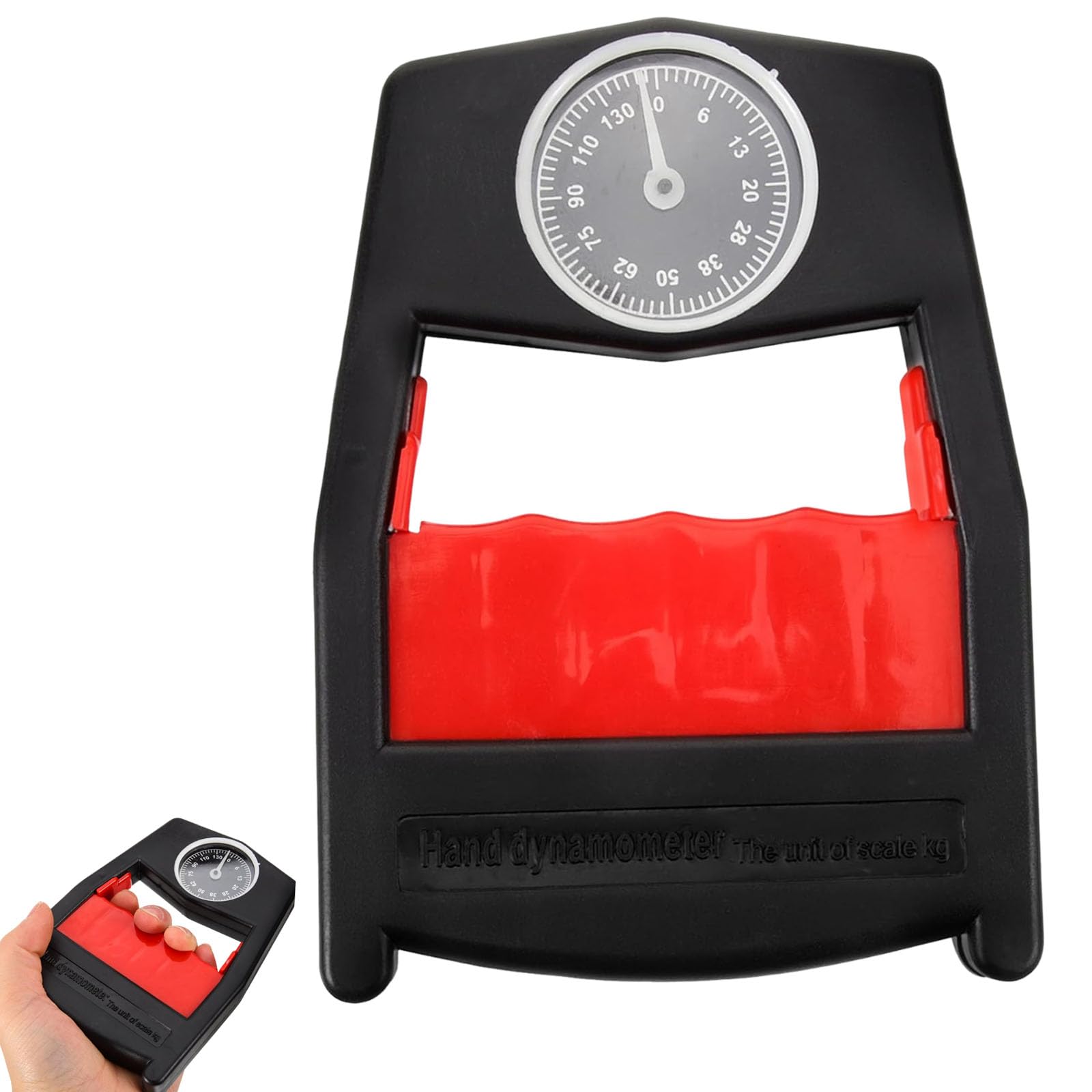 Grip Strength Tester, Hand Grip Dynamometer with Adjustable Resistance, Portable Grip Strength Trainer for Home and Gym Use, Compact Design 14 x 10.5 x 2 cm