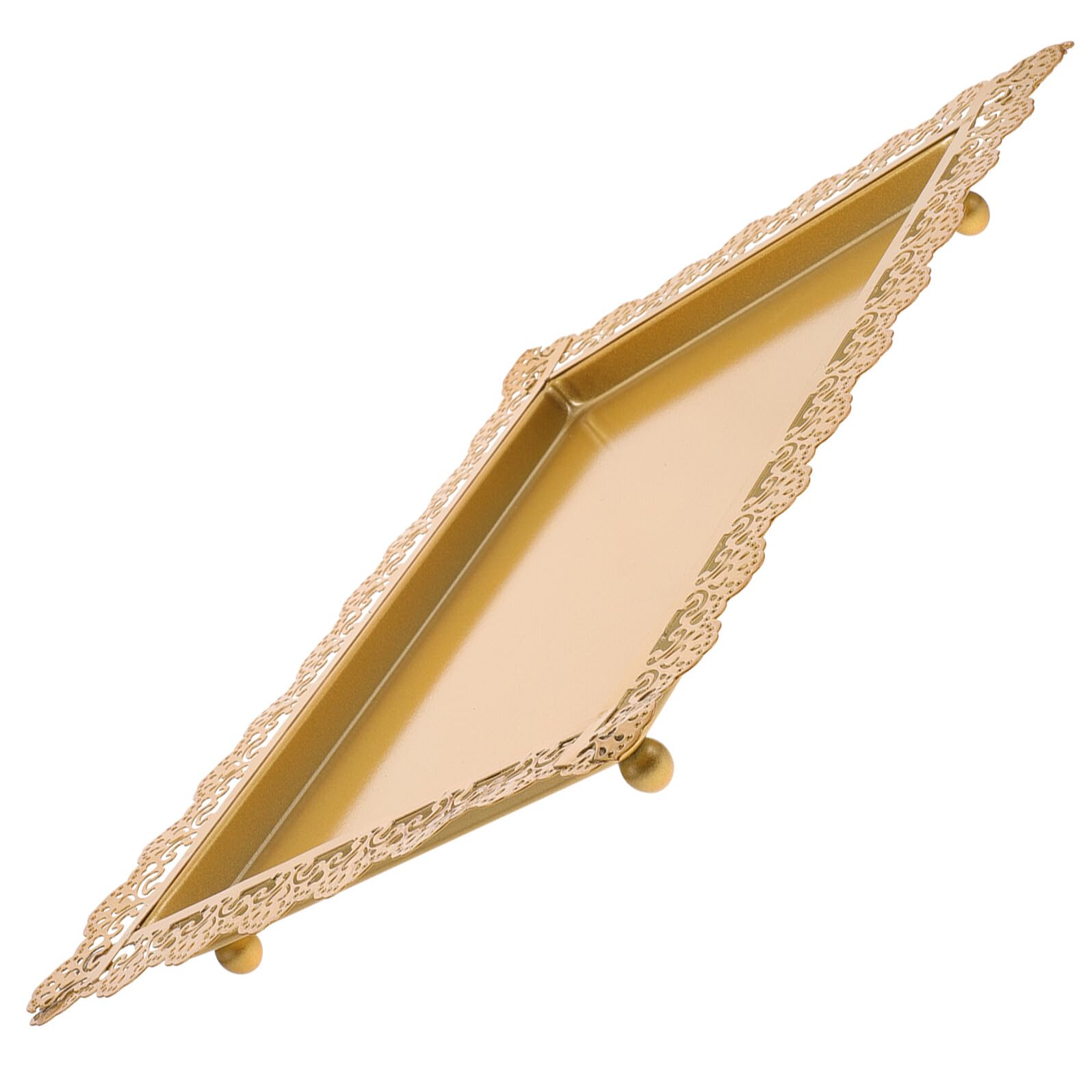 Plateau de service rectangulaire fer doré pour organiser vos buffets
