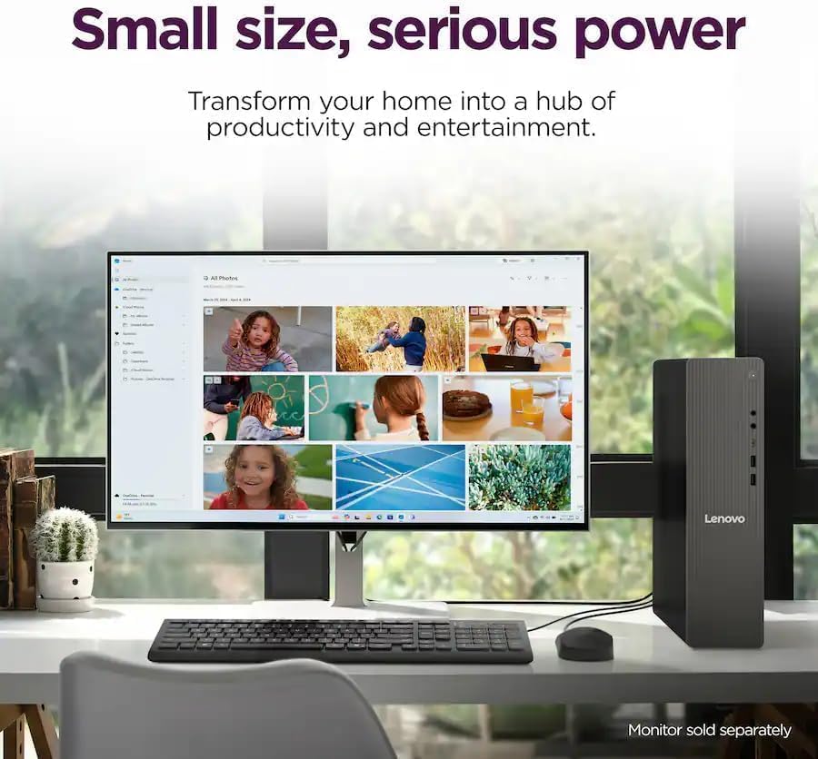 Image of Lenovo IdeaCentre 8L SFF Tower Desktop Computer, Intel Core i7-14700 (20 Cores, 33MB Cache, Up to 5.4GHz), 64GB DDR5 RAM, 2TB SSD, Wi-Fi 6 & Bluetooth 5.2, Intel UHD Graphics 770, Wired KB & Mouse