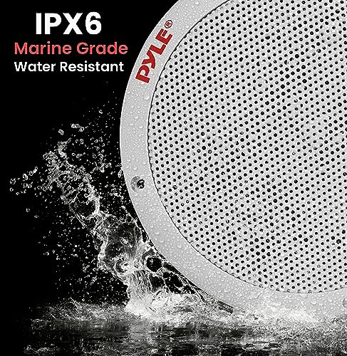 Image of Pyle 6.5 Inch Dual Marine Speakers-2 Way Waterproof & Weather Resistant Outdoor Stereo Sound System with 400 Watt Power,Polypropylene Cone & Butyl Rubber Surround-1 Pair PLMR605W(White) (Pack of 12)